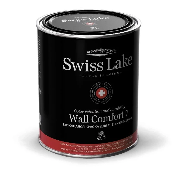 Интерьерная краска Swiss Lake Wall Comfort 7 A моющаяся 2.7 л