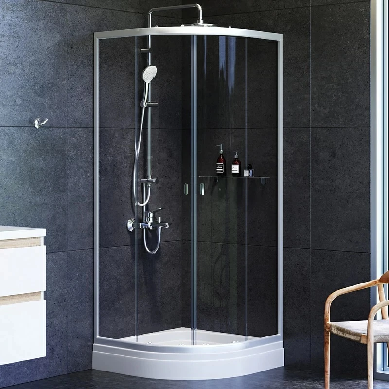 Душ. ограждение AM.PM X-Joy Twin Slide 80x80 с поддоном (W88E-205-080MT64)