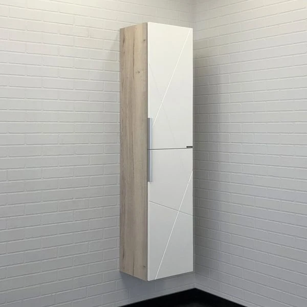 Шкаф-колонна Comforty Мерано-35 Белый/Дуб Дымчатый 35x160x30 см