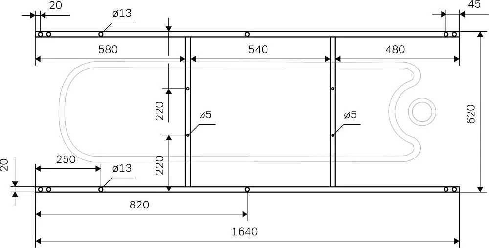 Каркас для ванны AM.PM Gem 170x70 см (W93A-170-070W-R)
